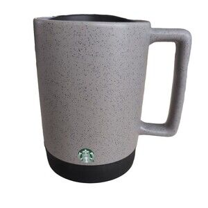 Starbucks 2019 Gray/Stone Coffee Mug With Rubber Bottom 14 Oz Speck